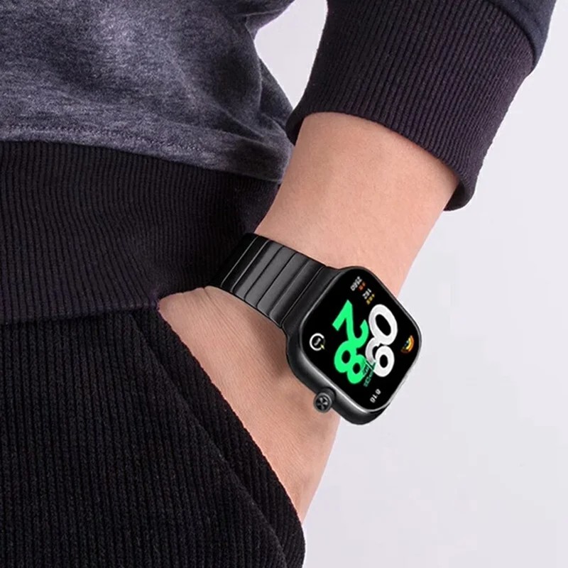 Klockstraps för Xiaomi Smart Band 9 Pro / 8 Pro / Redmi Watch 5 / Watch 4 En pärla av titanlegering - Svart