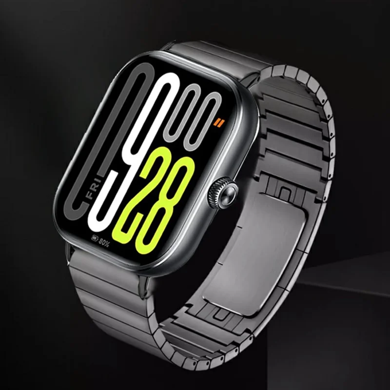 Klockstraps för Xiaomi Smart Band 9 Pro / 8 Pro / Redmi Watch 5 / Watch 4 En pärla av titanlegering - Svart