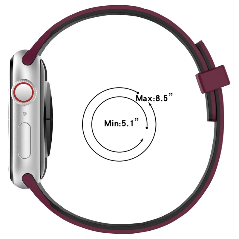 Strap for Apple Watch Ultra 3 2 1 49mm / Series 11 10 46mm / 9 8 7 45mm / SE3 SE2 SE 6 5 4 44mm / 3 2 1 42mm Wood Grain Magnetic Silicone Watch Band - White