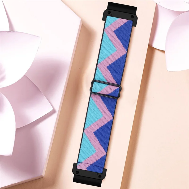 For Garmin Fenix 7 / 7 Pro Watch Band Pattern Design Nylon Elastic Strap with Black Connector - 1#