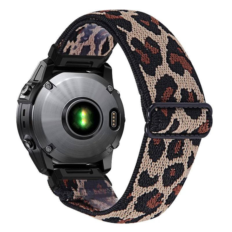 Watch Band For Garmin Fenix 7X / 6X Pro / 5X Plus , Pattern Design Nylon Elastic Strap with Black Connector - 3