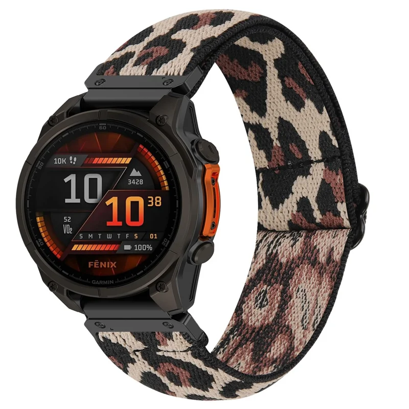 Watch Band For Garmin Fenix 7X / 6X Pro / 5X Plus , Pattern Design Nylon Elastic Strap with Black Connector - 3