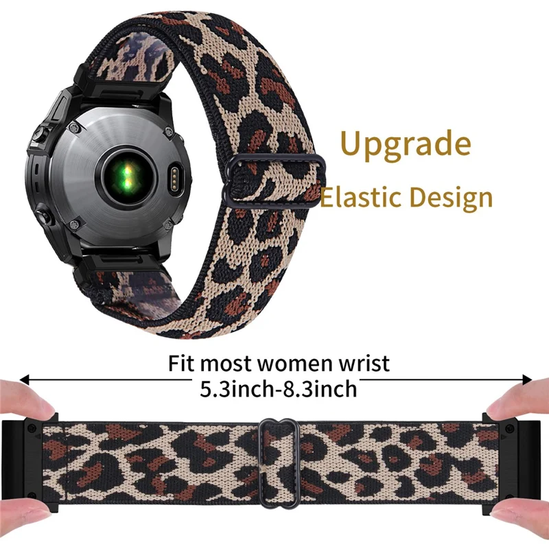 Watch Band For Garmin Fenix 7X / 6X Pro / 5X Plus , Pattern Design Nylon Elastic Strap with Black Connector - 3