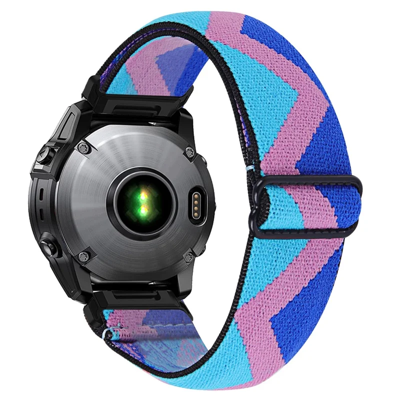 For Garmin Fenix 3 / Descent MK1 Watch Band Pattern Design Nylon Elastic Strap with Black Connector - 1#