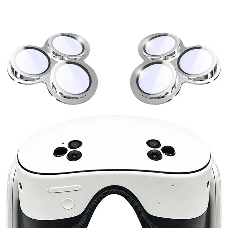 1 Pair For Meta Quest 3S Lens Protector Tempered Glass Alloy Anti-Explosion VR Headset Lens Film - Silver
