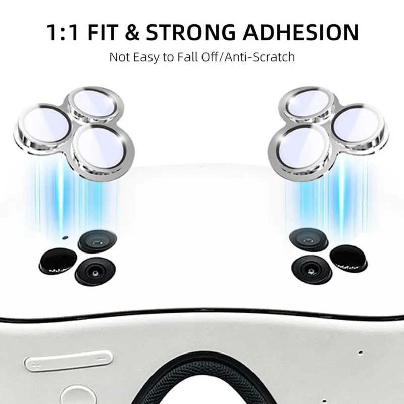 1 Pair For Meta Quest 3S Lens Protector Tempered Glass Alloy Anti-Explosion VR Headset Lens Film - Silver
