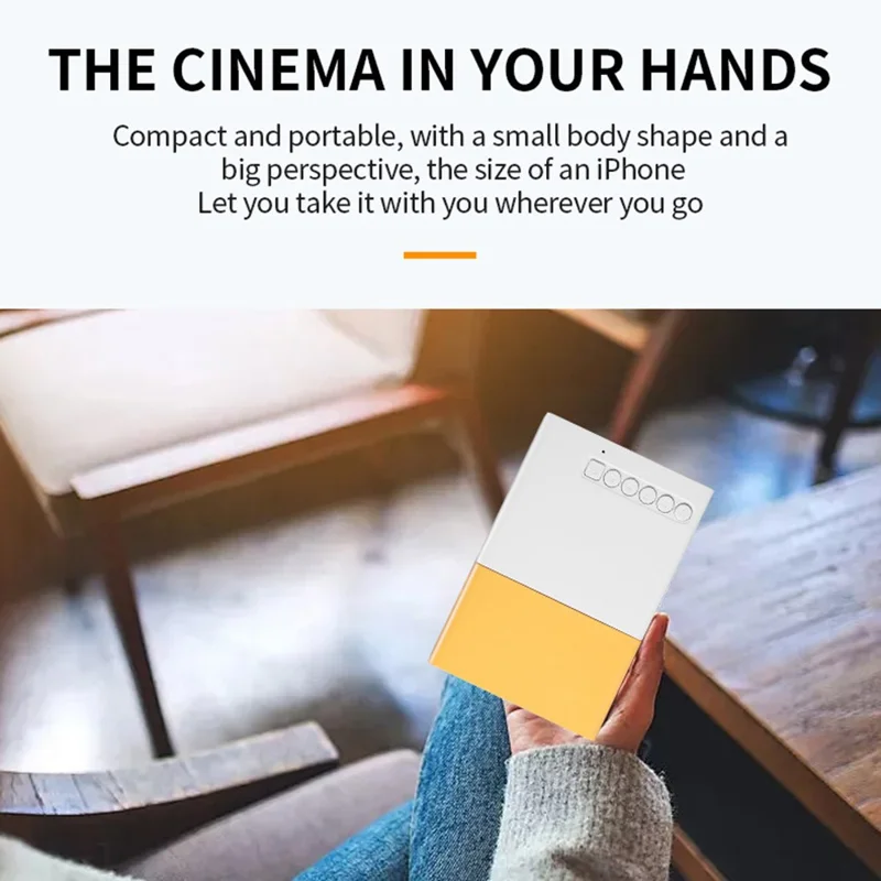 YG300S Mini Projector HD Portable LED Projector Screen Mirroring Support 1080P for Home / Dorm - Black White / EU Plug