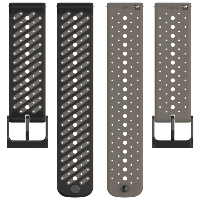 22mm Twill Silicone Watch Strap For Suunto Race 2  /  Run  /  Race S  /  9 Peak  /  9 Peak Pro  /  Vertical  /  5 Peak  /  Race - Grey