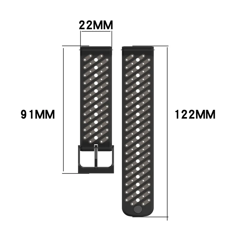 22mm Twill Silicone Watch Strap For Suunto Race 2  /  Run  /  Race S  /  9 Peak  /  9 Peak Pro  /  Vertical  /  5 Peak  /  Race - Grey