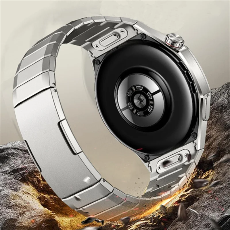 For Huawei Watch GT 6 Pro 46mm Titanium Alloy Watch Band Button Design Arc-shaped One-bead Side Sliding Strap - Titanium