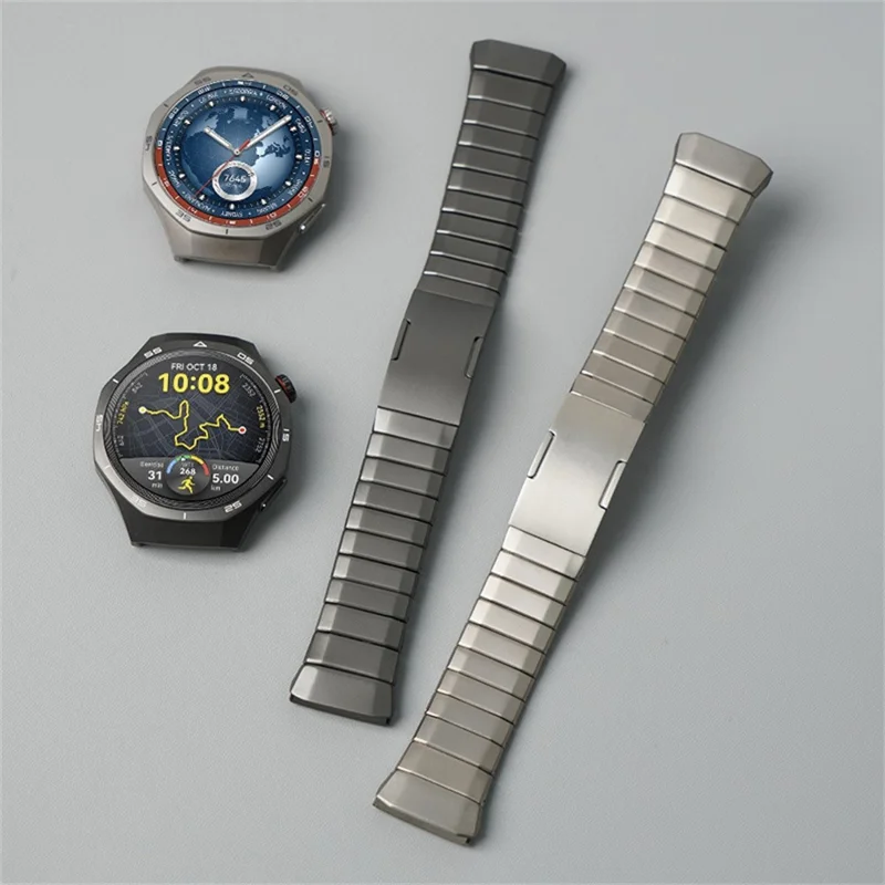 For Huawei Watch GT 6 Pro 46mm Titanium Alloy Watch Band Button Design Arc-shaped One-bead Side Sliding Strap - Titanium