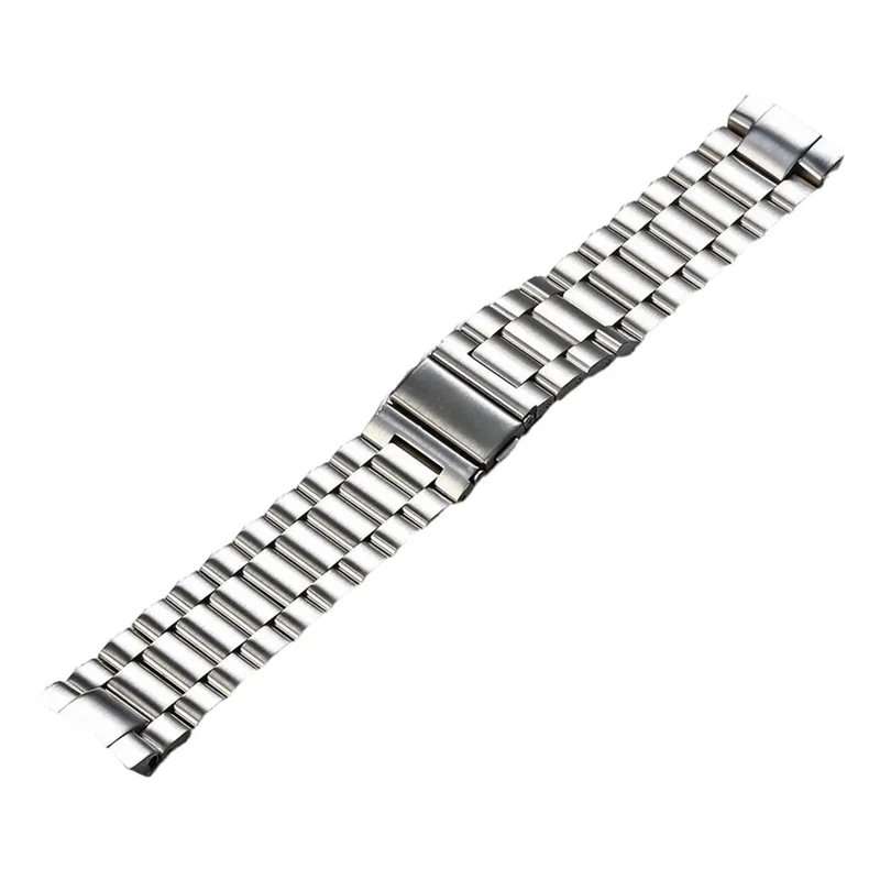 For Huawei Watch GT 6 46mm Stainless Steel Watch Band Arc-shaped 3-bead Flat Buckle Strap - Silver