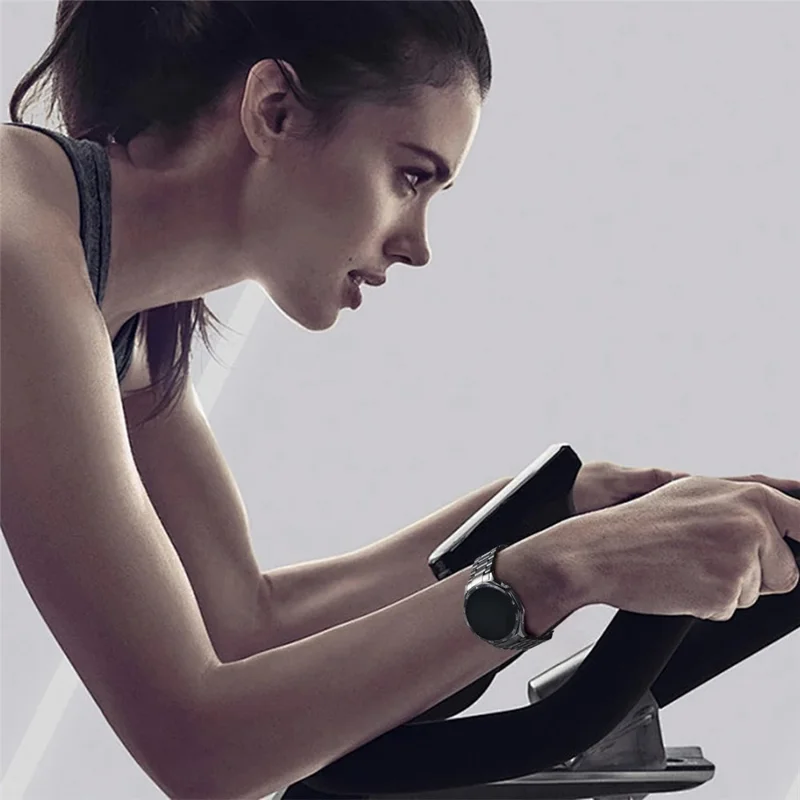 For Huawei Watch GT 6 46mm Stainless Steel Watch Band Arc-shaped 3-bead Flat Buckle Strap - Silver