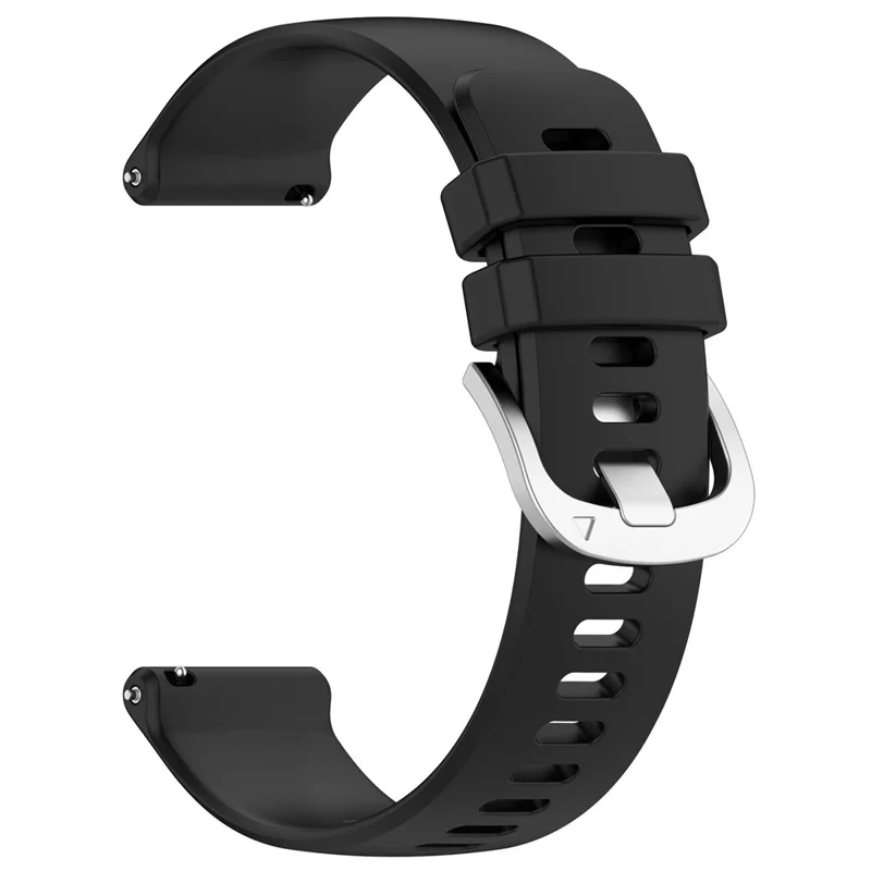 For Garmin Venu 4 41mm Watch Band 18mm Silicone Strap with Steel Buckle - Black