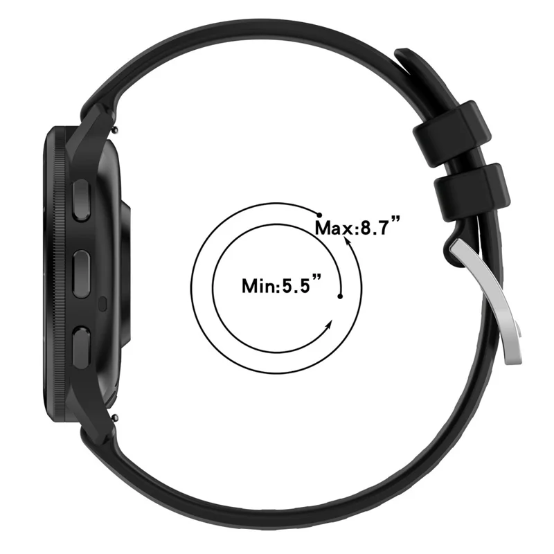 Bracelet de montre 22 mm en silicone avec boucle en acier pour Garmin Venu 4 45 mm - Noir