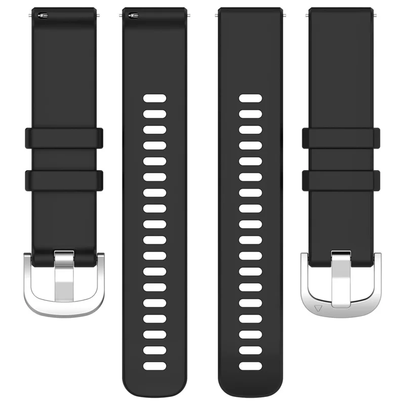 Bracelet de montre 22 mm en silicone avec boucle en acier pour Garmin Venu 4 45 mm - Noir