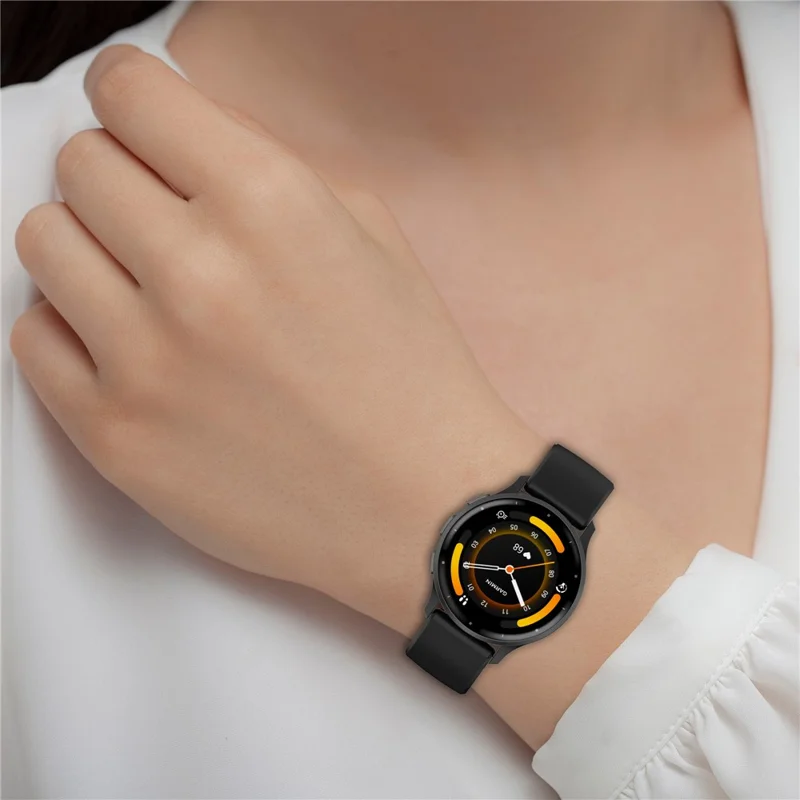 Bracelet de montre 22 mm en silicone avec boucle en acier pour Garmin Venu 4 45 mm - Noir