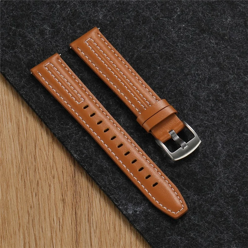 18mm Genuine Leather Watch Band for Huawei Watch GT 6 41mm /  5 41mm / 4 41mm Adjustable Replacement Strap - Black