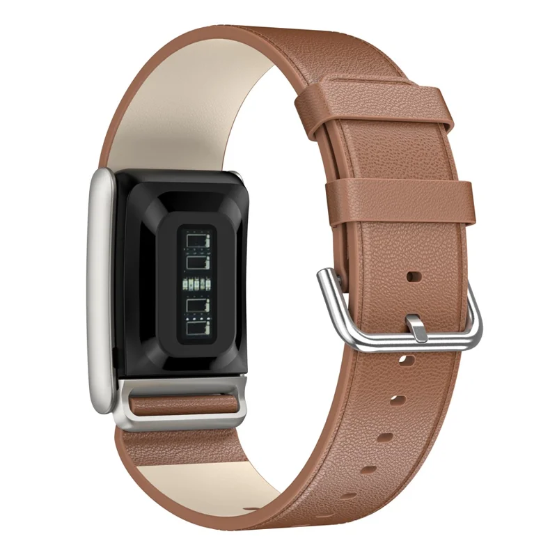 For WHOOP 5.0 Leather Strap with Pin Buckle Adjustable Wrist Size Watch Band - Brown