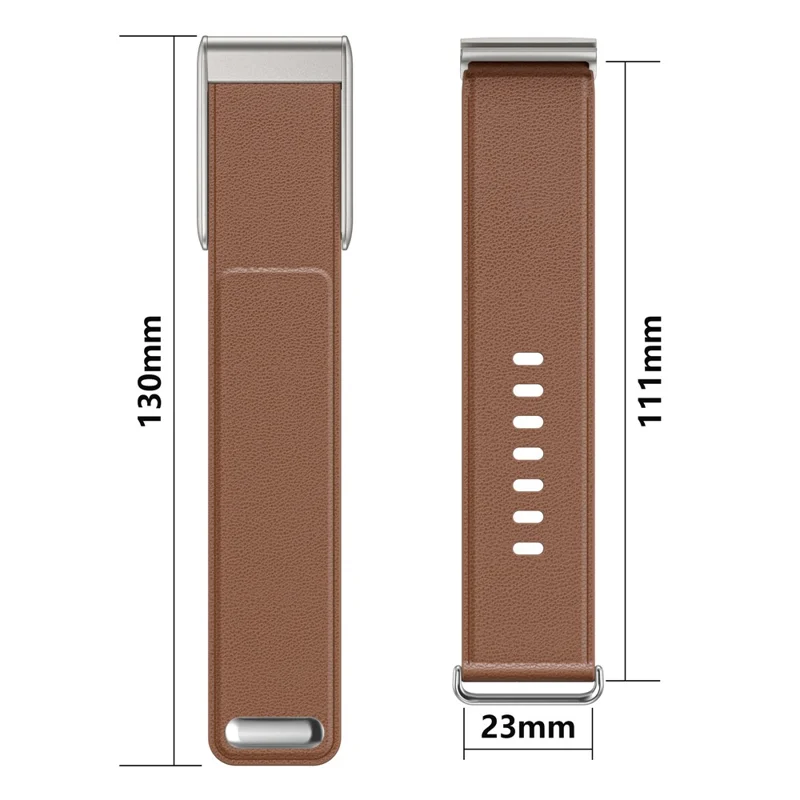 For WHOOP 5.0 Leather Watch Band with Button Buckle Fitness Tracker Adjustable Strap - Brown