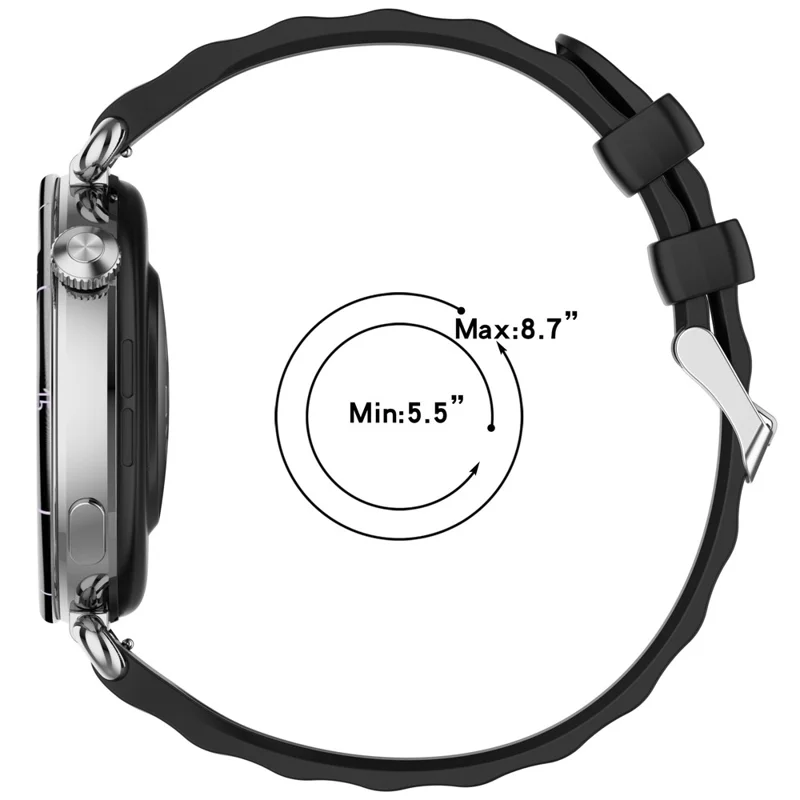 Pulseira de Silicone Macio com Barras de Liberação Rápida para Huawei Watch GT 6 41mm / GT 5 Pro 42mm - Preta