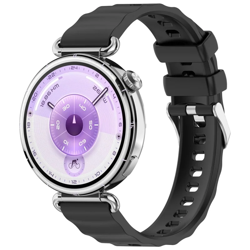 Pulseira de Silicone Macio com Barras de Liberação Rápida para Huawei Watch GT 6 41mm / GT 5 Pro 42mm - Preta
