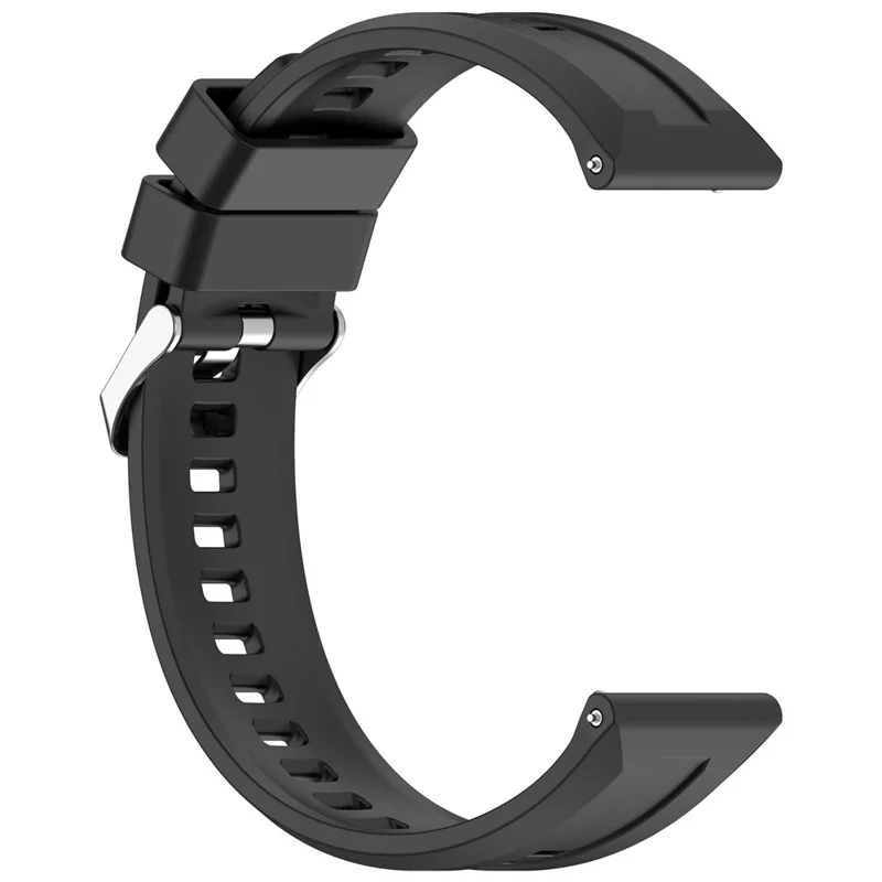 For Huawei Watch GT 6 46mm / Samsung Galaxy Watch3 45mm Band Soft Silicone Watch Strap with Quick Release Spring Bars - Black
