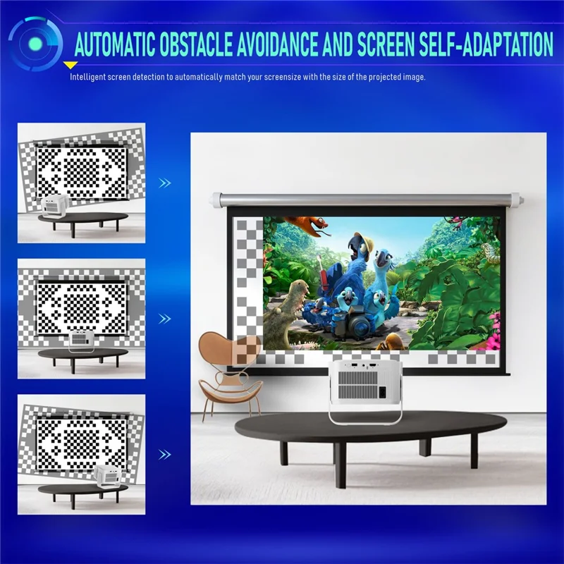 HY350MAX Android 14 LED Video Projector H726 2GB RAM 32GB WiFi6 BT5.4 500ANSI 1080P Home Theater Projector - EU Plug