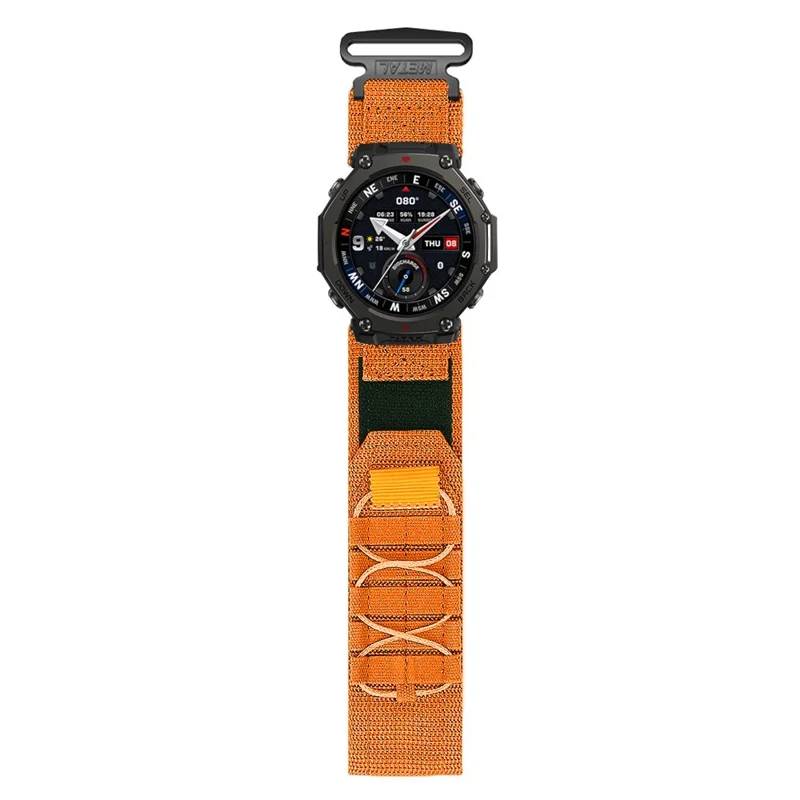 Nylon-Armband für Huami Amazfit T-Rex 3 Pro Magic Tape Strap Militärstil - Orange