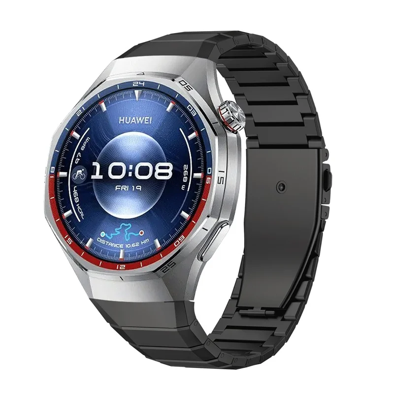 For Huawei Watch GT 6 Pro 46mm Titanium Alloy Watch Band Bamboo Segment Wrist Strap - Black