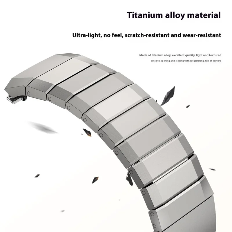 For Huawei Watch GT 6 Pro 46mm Titanium Alloy Watch Band Bamboo Segment Wrist Strap - Black