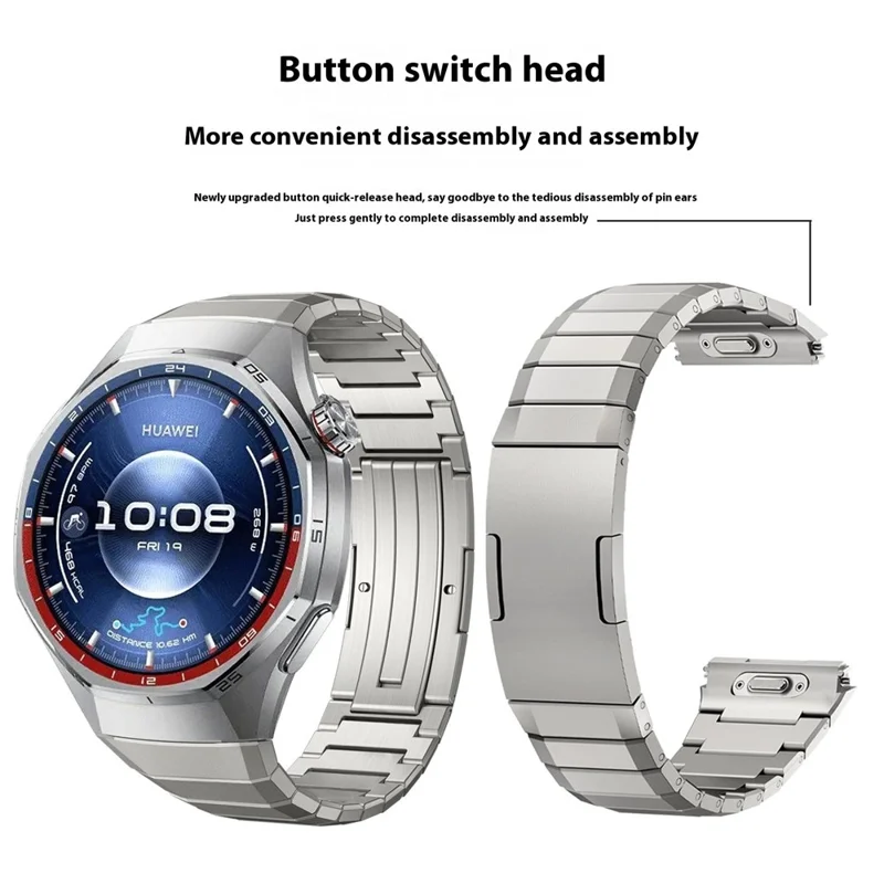 For Huawei Watch GT 6 Pro 46mm Titanium Alloy Strap Bamboo Joint Watch Band - Black