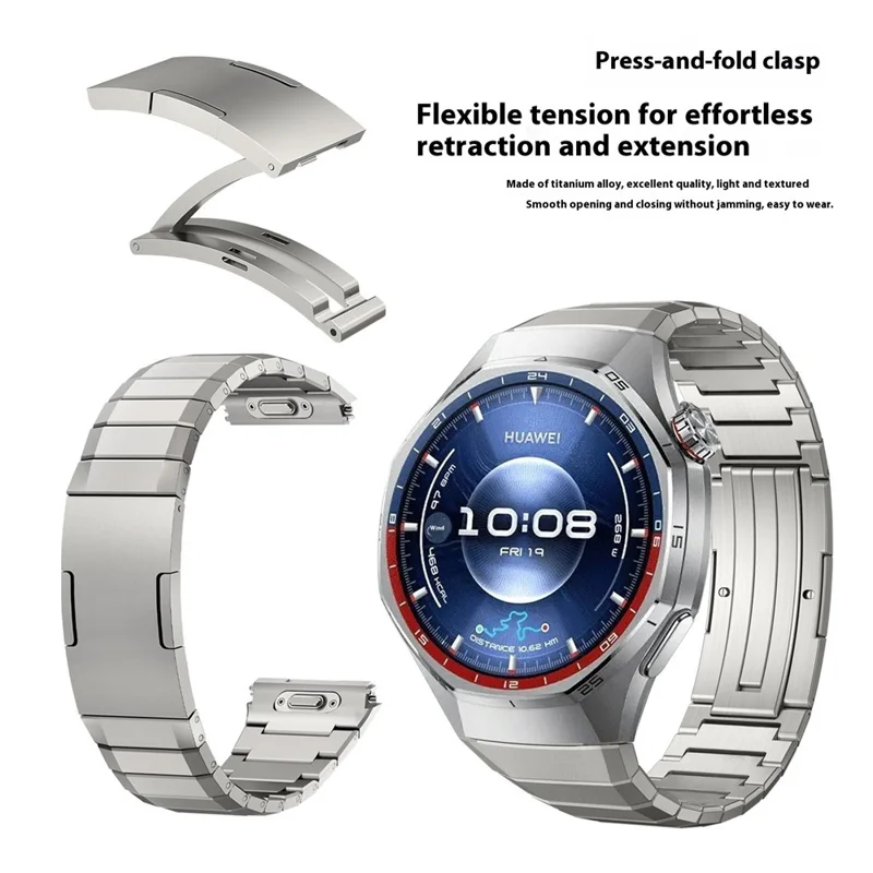 For Huawei Watch GT 6 Pro 46mm Titanium Alloy Strap Bamboo Joint Watch Band - Black