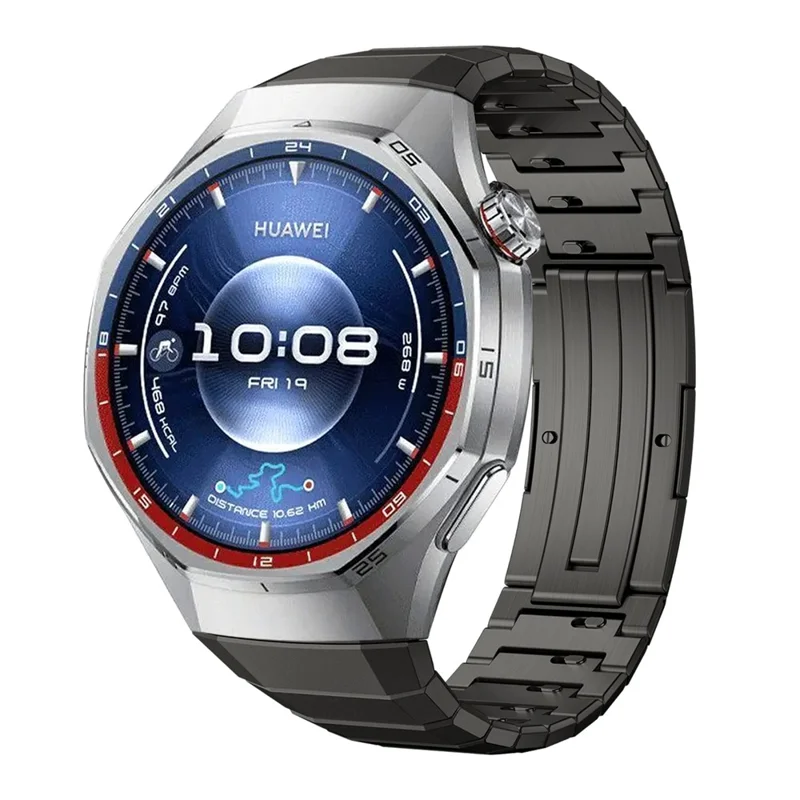 For Huawei Watch GT 6 Pro 46mm Quick Release Strap Bamboo Joint Design Titanium Alloy Watch Band - Black