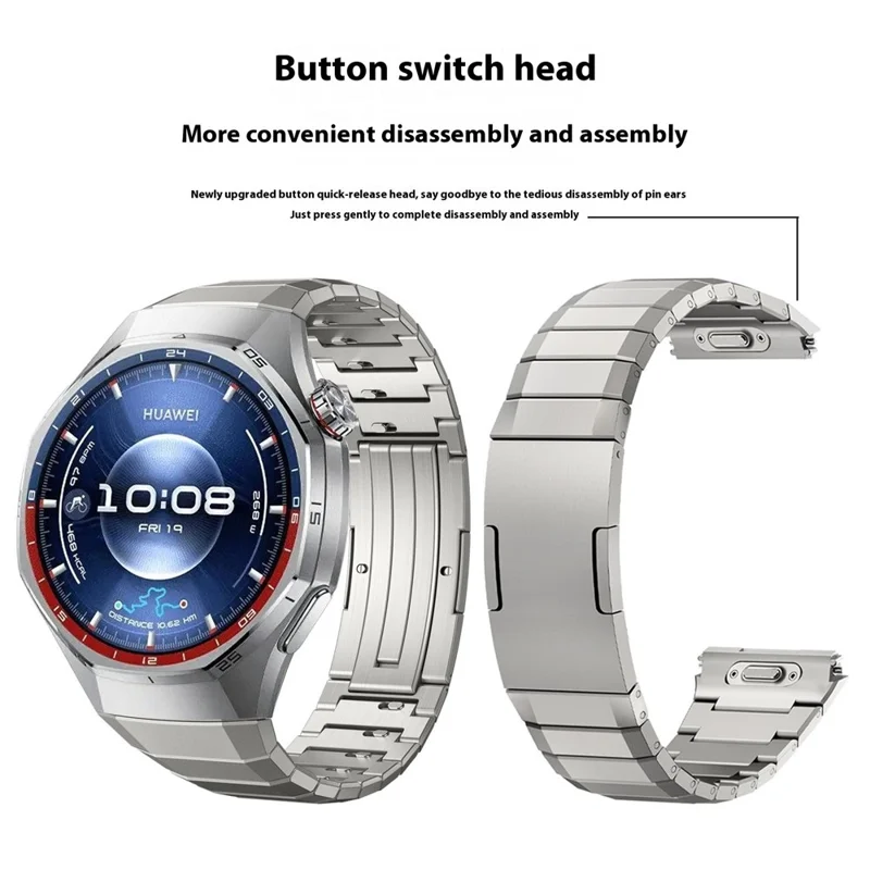 For Huawei Watch GT 6 Pro 46mm Quick Release Strap Bamboo Joint Design Titanium Alloy Watch Band - Black