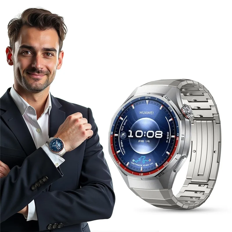 For Huawei Watch GT 6 Pro 46mm Quick Release Strap Bamboo Joint Design Titanium Alloy Watch Band - Black