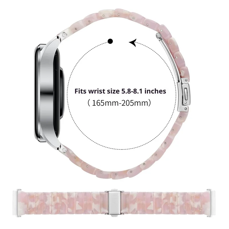 Watch Band For Samsung Galaxy Watch3 45mm / Watch 46mm / Gear S3 Classic / Gear S3 Frontier , 1-Bead Acrylic Resin Waterproof Bracelet with Silver Buckle - Pink Brown