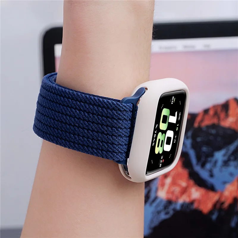 Banda de Relógio de Nylon Magnético para Apple Watch Series 11 10 42mm / 9 8 7 41mm / SE3 SE2 SE 6 5 4 40mm / 3 2 1 38mm Ajustável Elástica - Laranja