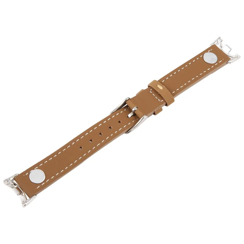 Armband für Xiaomi Smart Band 10 / 9 / 9 NFC / 8, Kamelien-Nieten Mikrofaser Lederband Armband - Braun