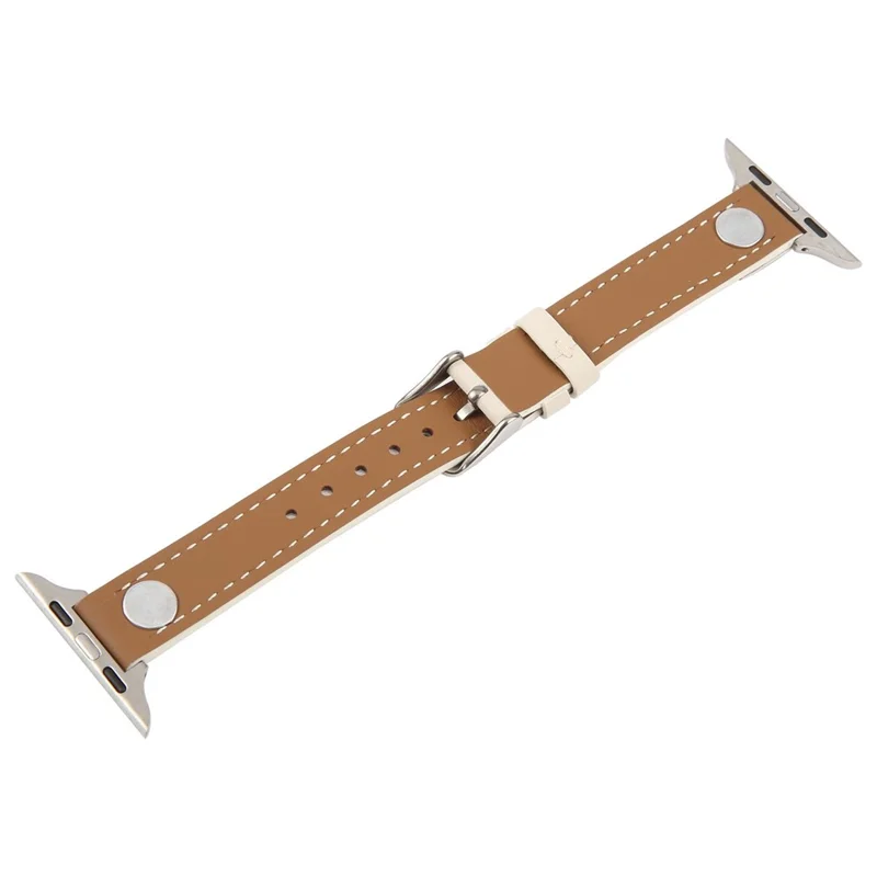 Watch Strap For Apple Watch Ultra 3 2 1 49mm / Series 11 10 46mm / 9 8 7 45mm / SE3 SE2 SE 6 5 4 44mm / 3 2 1 42mm , Camellia Rivets Microfiber Leather Band Bracelet - White