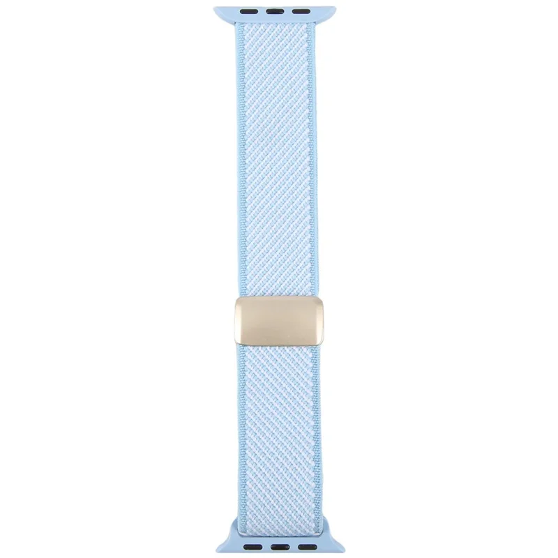 Pulseira para Apple Watch Series 11 10 42mm / 9 8 7 41mm / SE3 SE2 SE 6 5 4 40mm / 3 2 1 38mm, Pulseira de Nylon Respirável com Fivela Magnética - Azul Céu + Branco