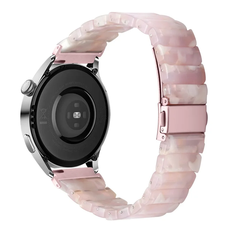 Watch Band For Samsung Galaxy Watch3 45mm / Watch 46mm / Gear S3 Classic / Gear S3 Frontier , 1-Bead Acrylic Resin Waterproof Bracelet - Pink Brown / Pink Buckle