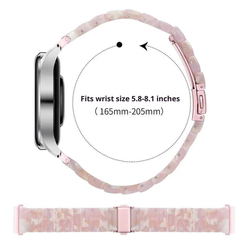 Watch Band For Samsung Galaxy Watch3 45mm / Watch 46mm / Gear S3 Classic / Gear S3 Frontier , 1-Bead Acrylic Resin Waterproof Bracelet - Pink Brown / Pink Buckle