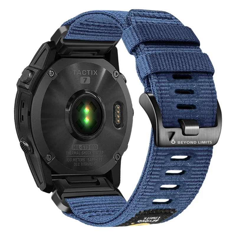 Cinturino a sgancio rapido da 22 mm per Garmin Fenix 8 Pro AMOLED 47 mm / 8 AMOLED 47 mm / E 47 mm / quatix 8 / Tactix 8 47 mm Cinturino in nylon intrecciato per orologio tattico - Blu