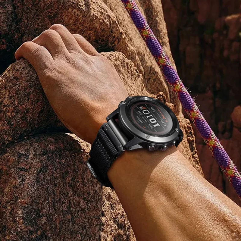 Cinturino a sgancio rapido da 22 mm per Garmin Fenix 8 Pro AMOLED 47 mm / 8 AMOLED 47 mm / E 47 mm / quatix 8 / Tactix 8 47 mm Cinturino in nylon intrecciato per orologio tattico - Blu
