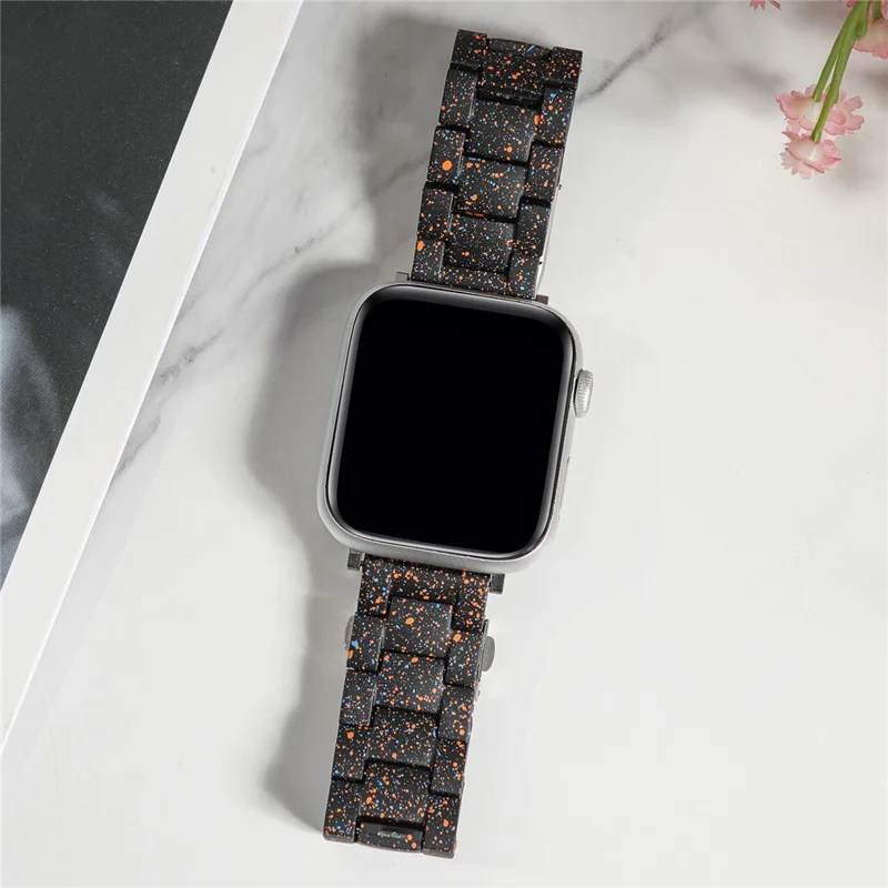 Splash-Ink Design PC Strap per Apple Watch Series 11 10 42mm / 9 8 7 41mm / SE3 SE2 SE 6 5 4 40mm / 3 2 1 38mm Cinturino di ricambio per orologio - Nero