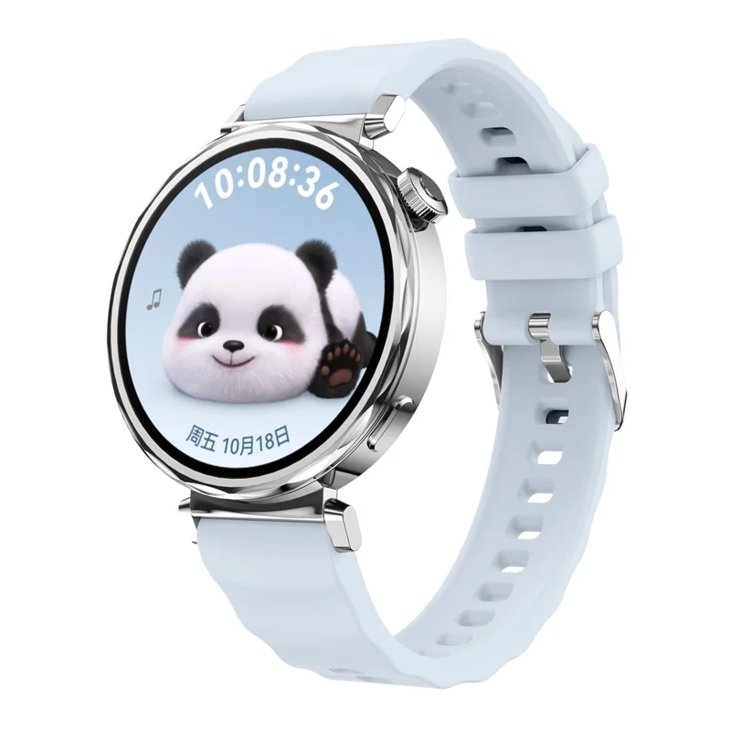 18mm Wave Pattern Silicone Strap for Huawei Watch GT 6 / 5 / 4 41mm / Garmin Venu 3S Adjustable Watch Band with Silver Buckle - Baby Blue