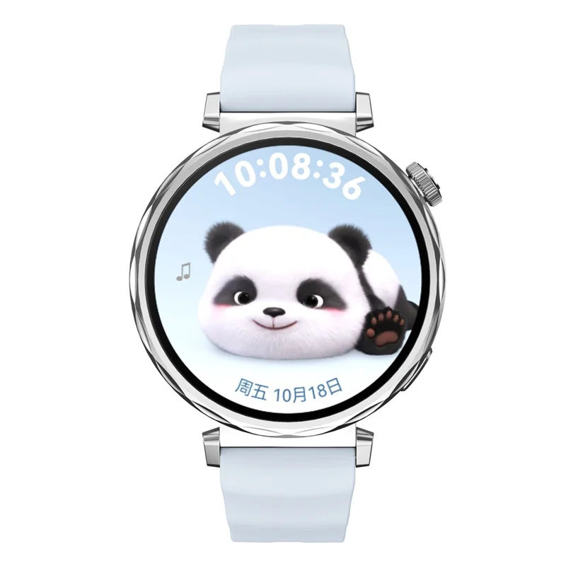 18mm Wave Pattern Silicone Strap for Huawei Watch GT 6 / 5 / 4 41mm / Garmin Venu 3S Adjustable Watch Band with Silver Buckle - Baby Blue