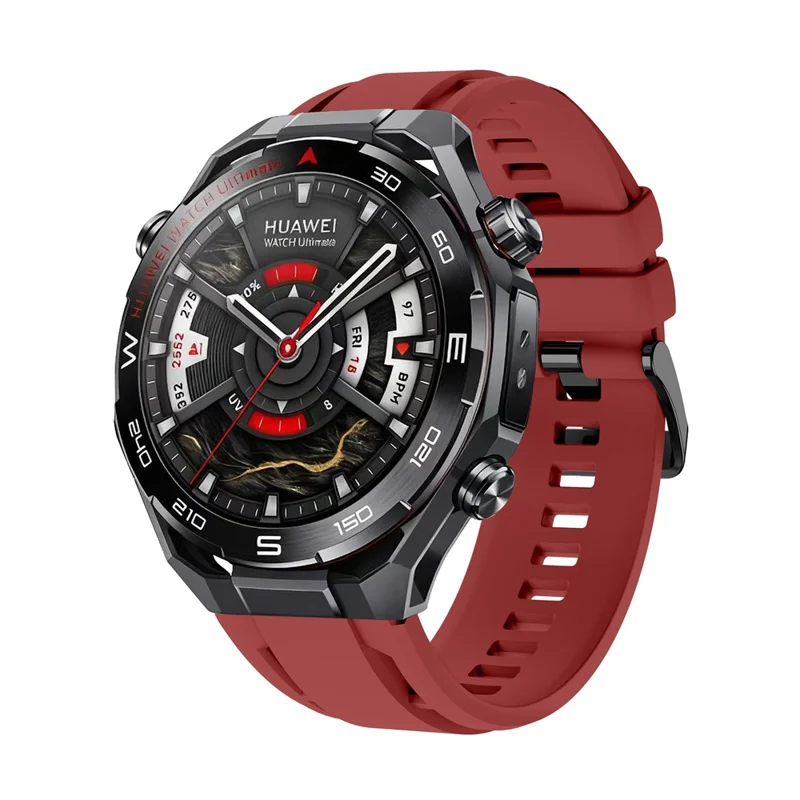 Banda de relógio de silicone de 22 mm para Huawei Watch GT 6 / 6 Pro / 5 / 5 Pro / 4 / 3 / 2 46 mm Design de vários furos Pulseira respirável - Vermelho escuro