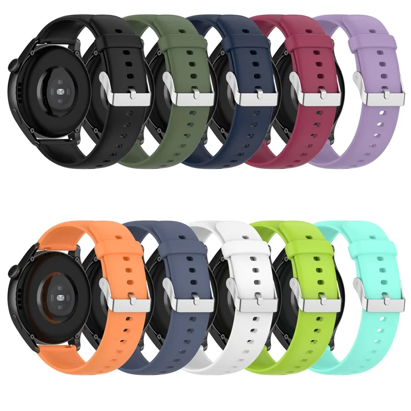 Für Realme Watch 3 / Huawei Watch 3 / 3 Pro Uhrenarmband 22mm Sportliches Silikon Armband - Weinrot